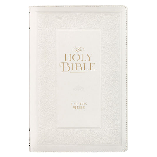 KJV Bible Giant Print Standard Faux Leather White Christian Art Publishers